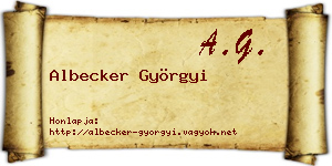 Albecker Györgyi névjegykártya