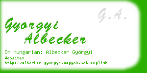 gyorgyi albecker business card