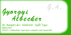 gyorgyi albecker business card